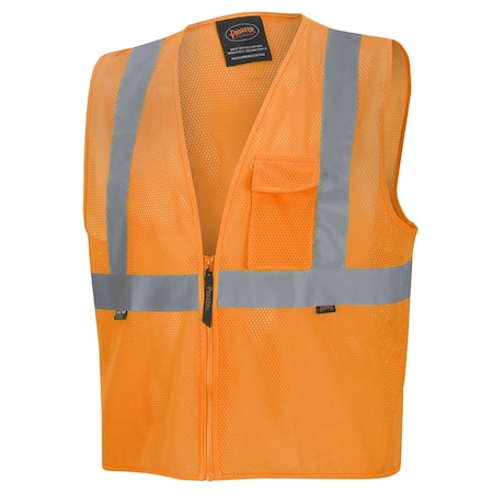 ウェア user_aa86e079 Pioneer Safety Vest, Polyester Mesh, ANSI Class 2, Zipper